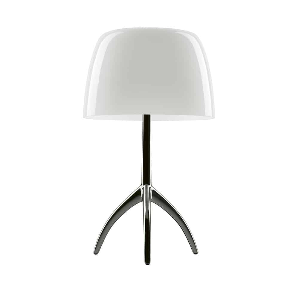 LUMIERE-tavolo-bianco-nerocromo-foscarini-prisma-light-noci-lampada-da-tavolo