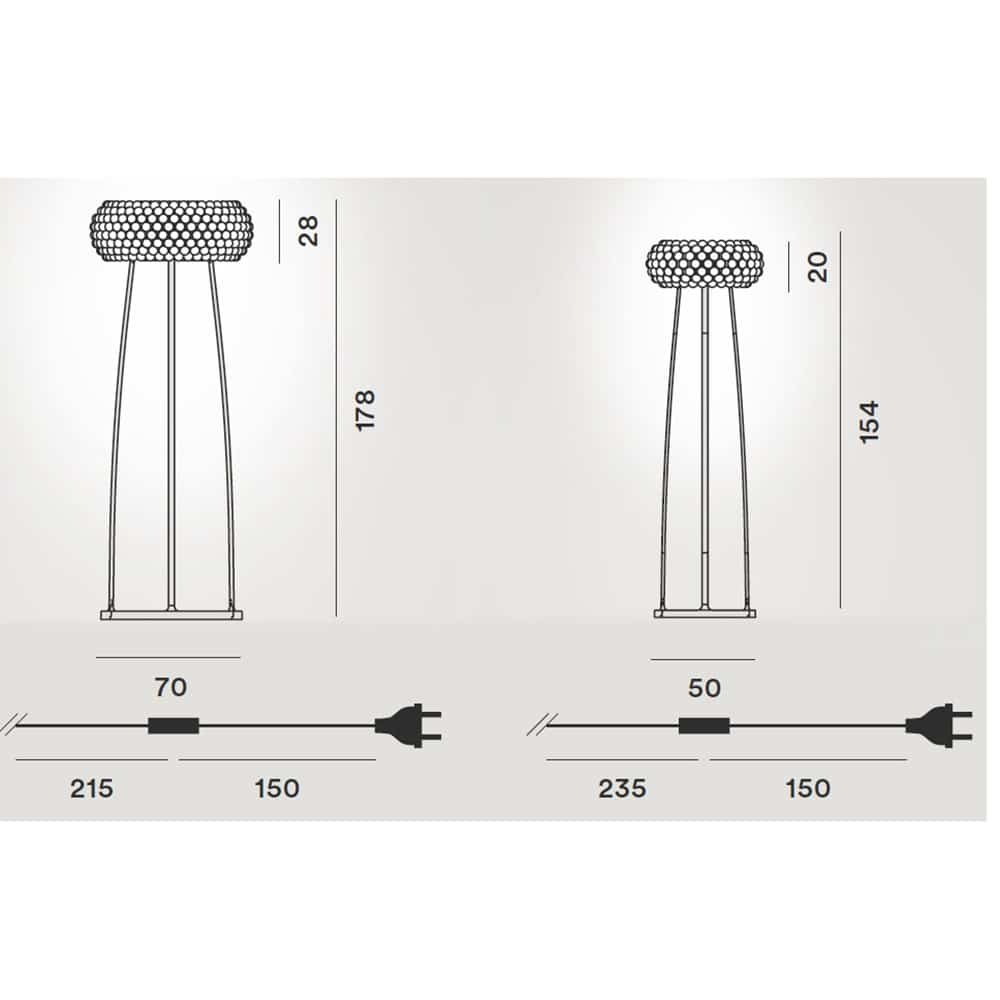 Caboche Terra lampada da terra led misure foscarini prisma light consulenza illuminotecnica store shop online