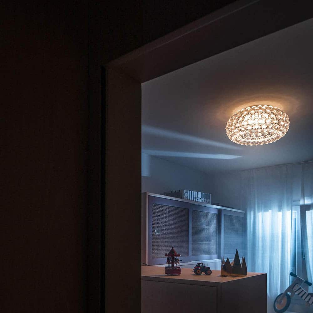 Caboche plus led lampada da soffitto ambientata foscarini prisma light consulenza illuminotecnica store shop online