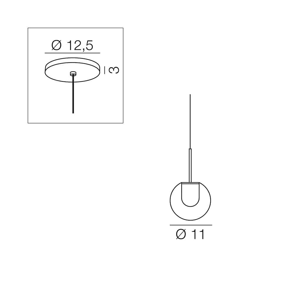 DEW lampada a sospensione led Misure Kdln Prisma Light store Consulenza illuminotecnica shop online
