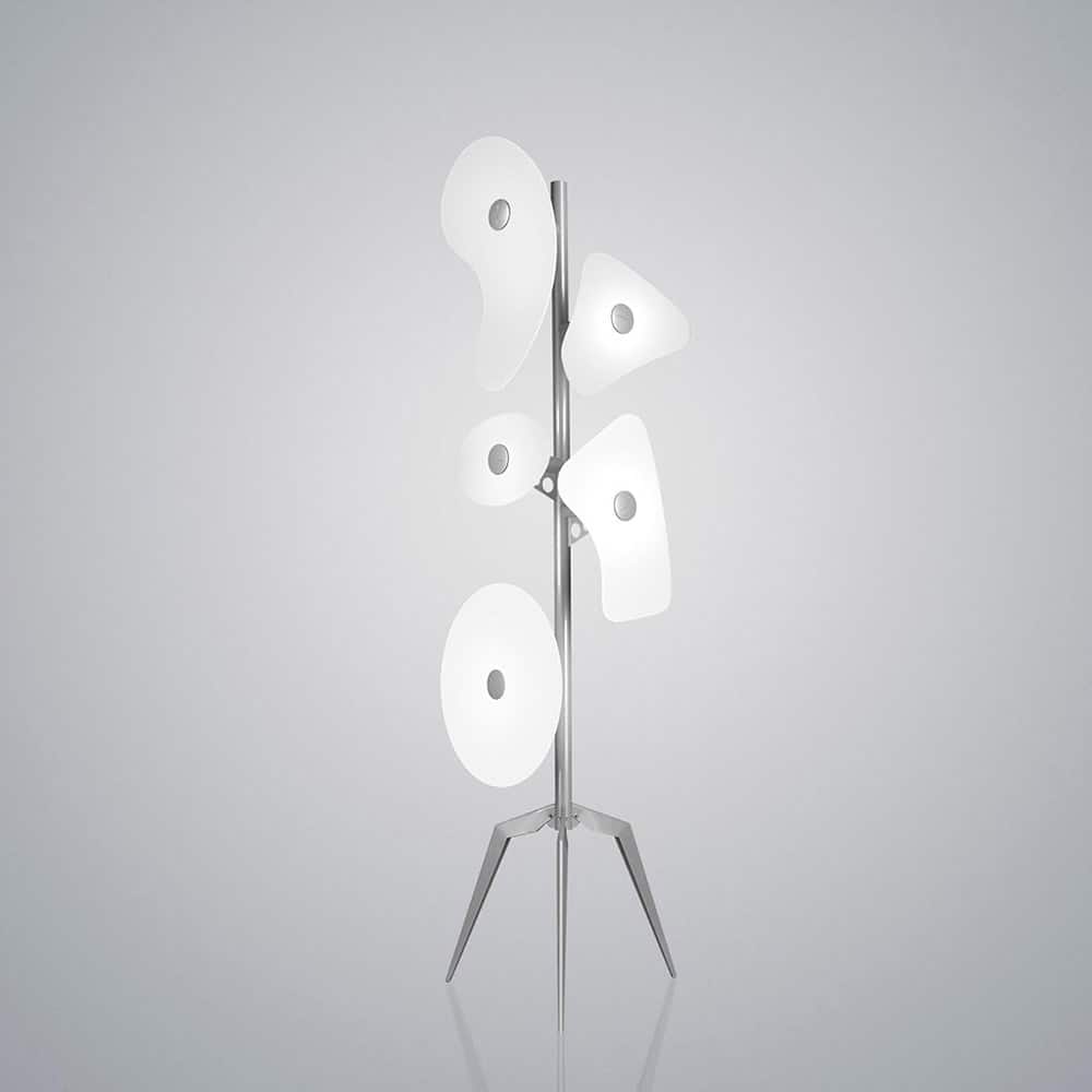 Orbital terra lampada da terra led in vetro serigrafato bianco Foscarini Prisma Light consulenza illuminotecnica store shop online
