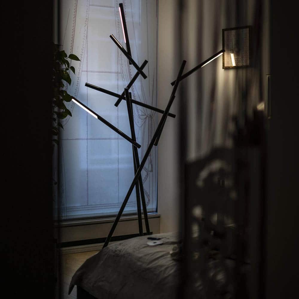 Tuareg Floor lampada da terra led cromo nero Foscarini Prisma Light consulenza illuminotecnica store shop online