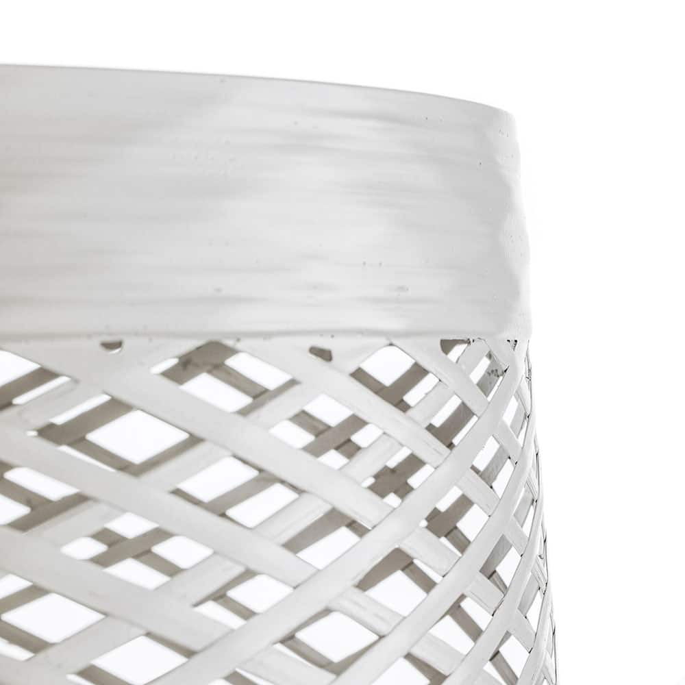Twiggy-Grid lampada da tavolo led-Foscarini dettaglio paralume in vetroresina intrecciato prisma light store