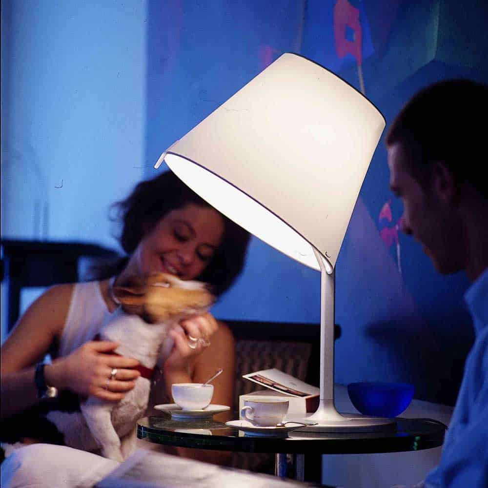 Melampo-Tavolo-Led-Tavolo-Grigio-Ambientata-Artemide-Prisma-Light-Stro-Lampade-Noci