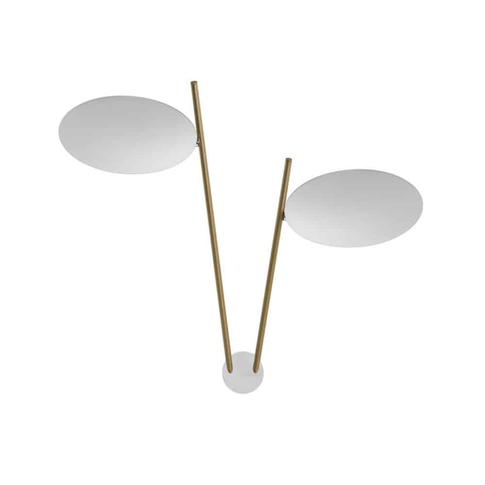 Lederam-W2-Parete-Dischi-Bianchi-Aste-Dorate-Base-Bianca-Catellani-&-Smith-Prisma-Light-Store-Lampade-Noci