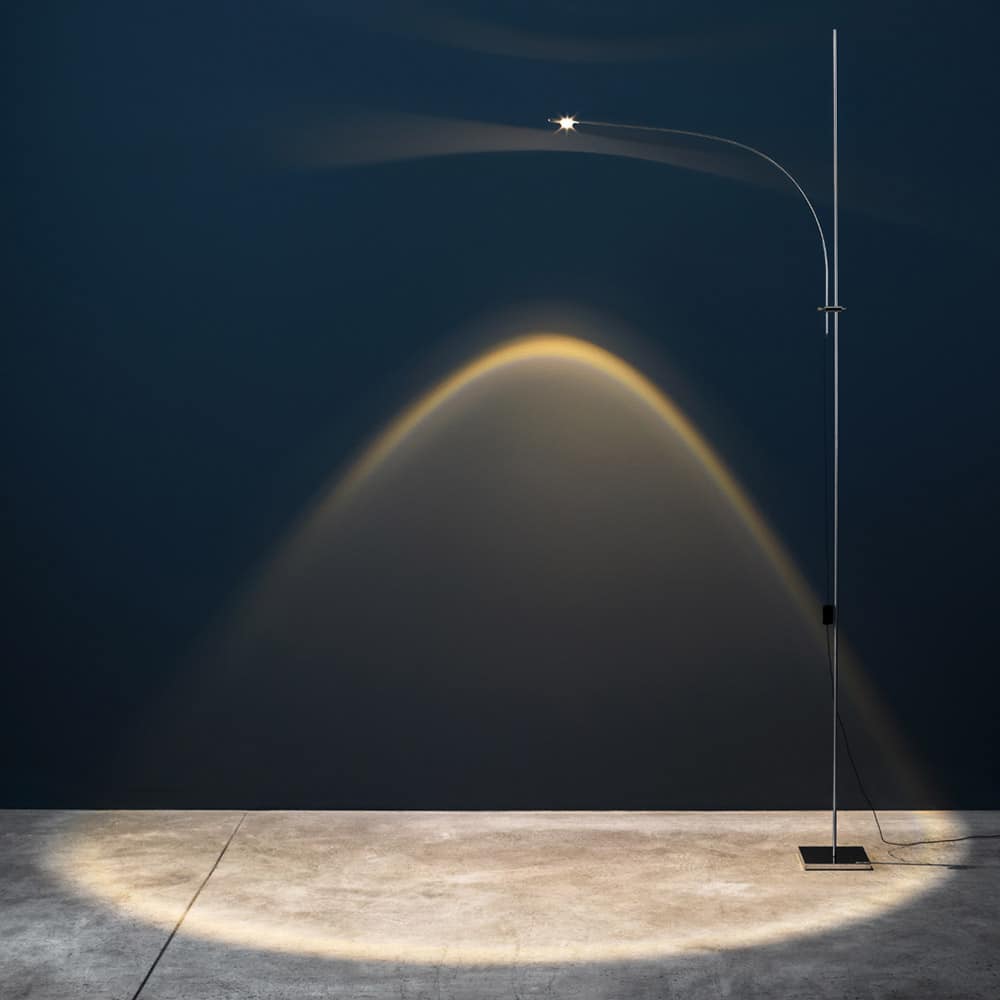 Uau F lampada da terra led in nickel catellani & smith prisma light illuminazione lista nozze