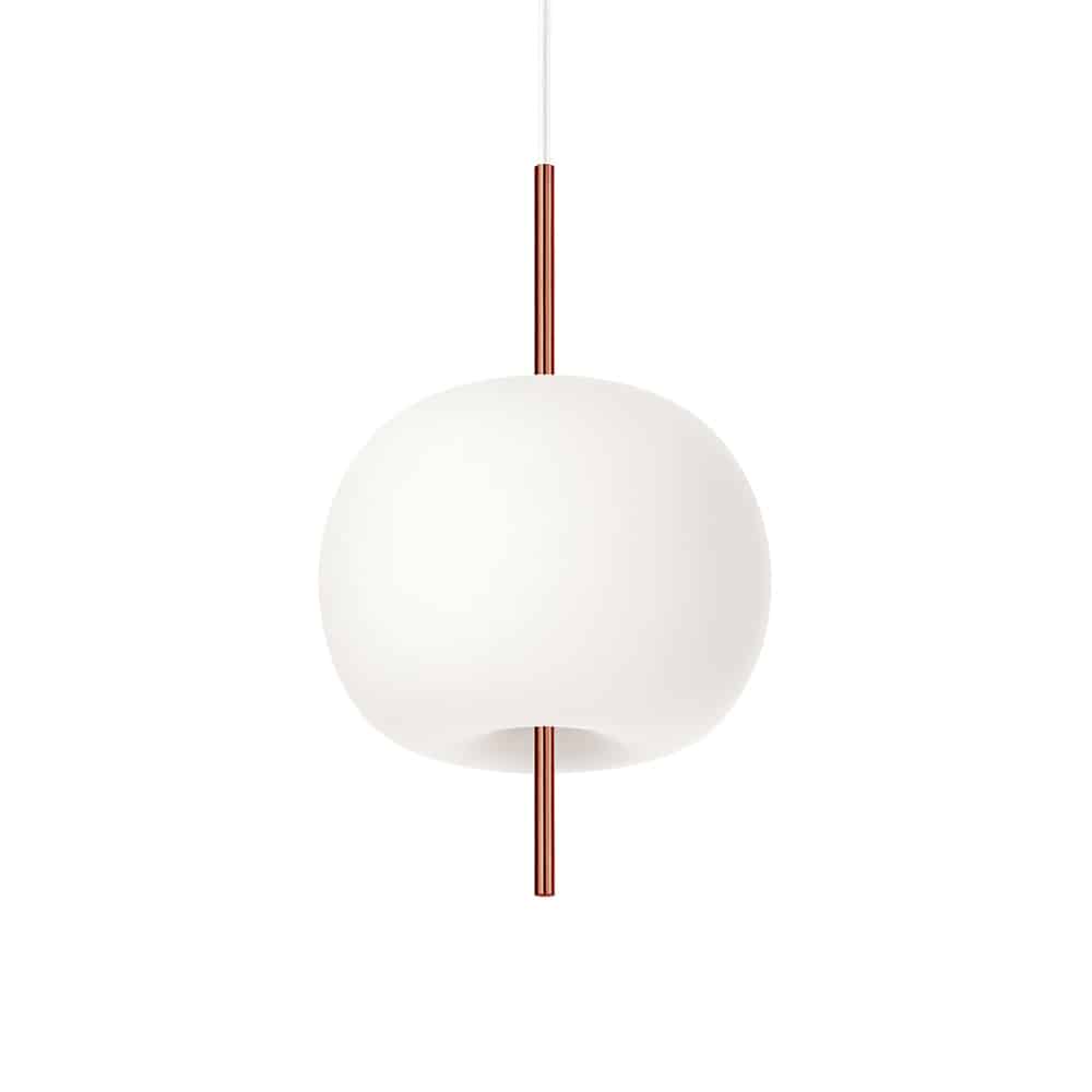Kushi 16 Suspension lampada a sospensione in verto soffiato opalino asta rame Kdln Prisma Light Consulenza Illuminotecnica shop online