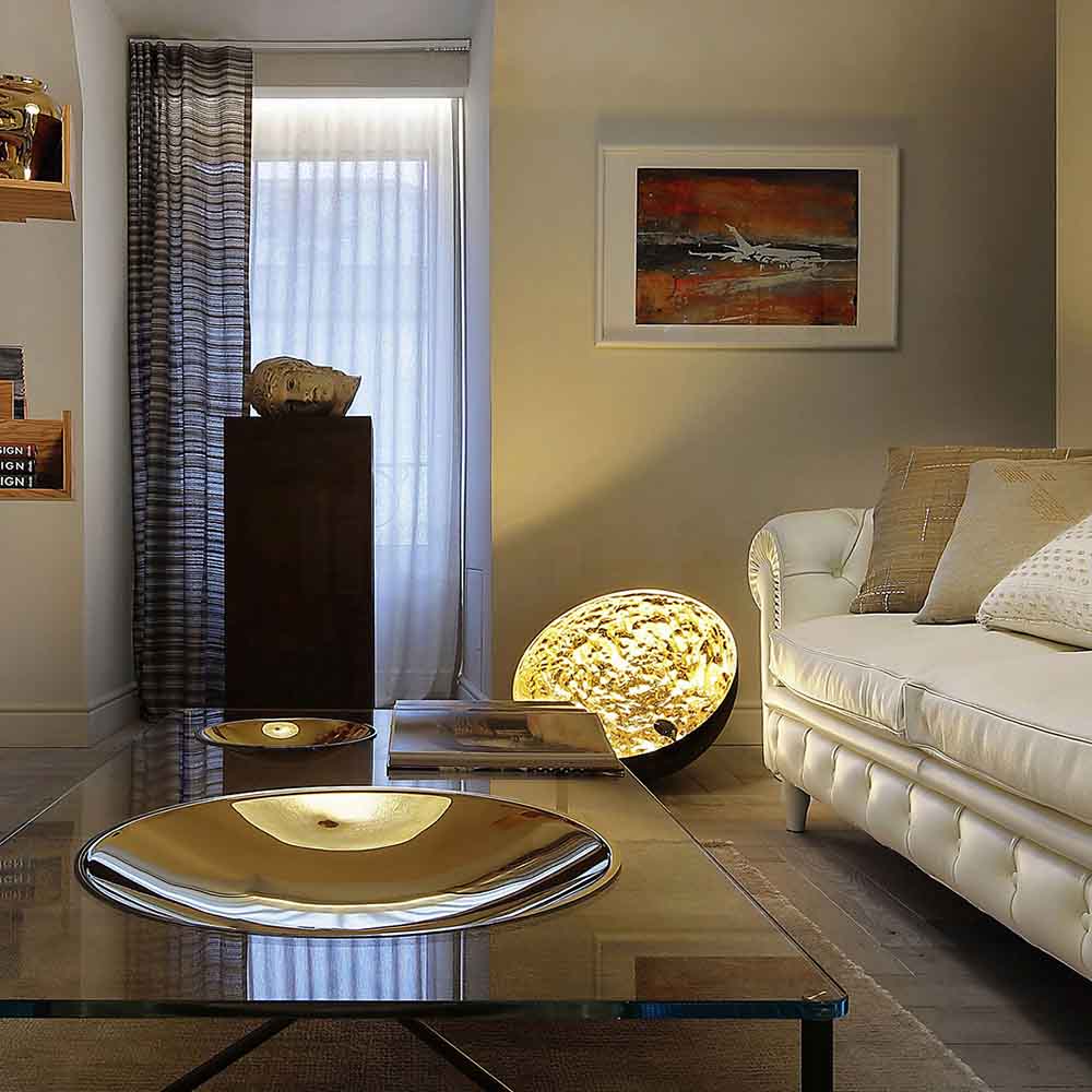 Stchu-Moon-01-LED-60 cm-Terra-Oro-Ambientata-Catellani-&-Smith-Prisma-Light-Store-Lampade-Noci