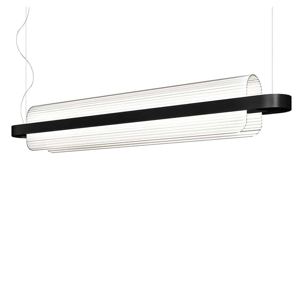 NAMI-Sospensione-Led-Vetro-Texturizzato-Trasparente-Struttura-Alluminio-Nero-Kdln-Prisma-Light-Store-Lampade-Noci