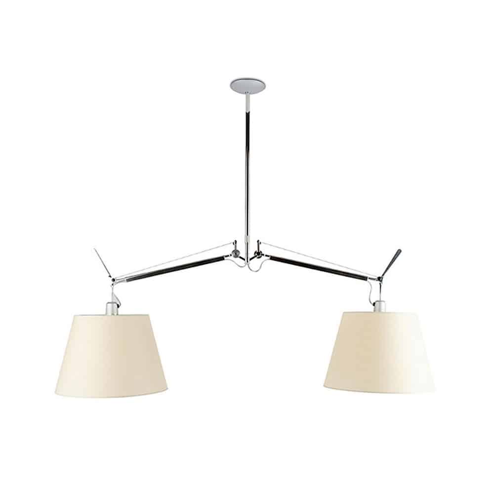 Tolomeo-Sospensione-Basculante-2 Bracci-Led-Paralumi-Pergamena-Artemide-Prisma-Light-Store-Lampade-Noci