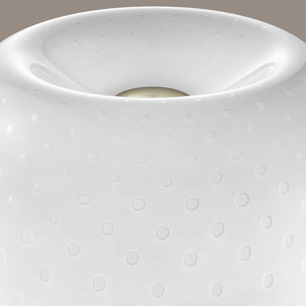 Lumiere 30th Led Lampada da Tavolo Texture Vetro Bulles Dettaglio Foscarini Prisma Light Store