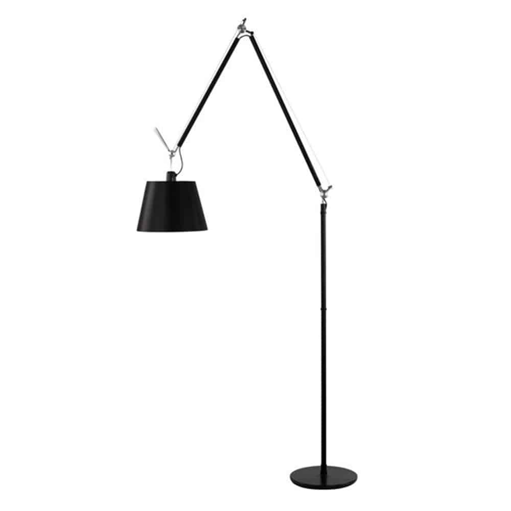 Tolomeo Mega Floor-Led- Struttura-Nera-Paralume-Diametro-32 cm-Nero-Artemide-Prisma -Light-Store-Lampade-Noci