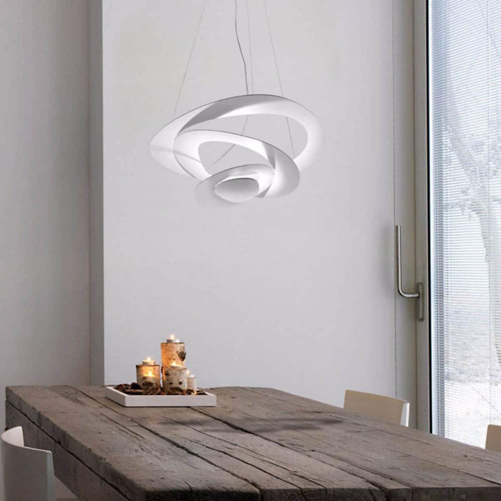 pirce micro led suspension lampada a sospensione bianco ambientata artemide prisma light consulenza illuminotecnica store shop online