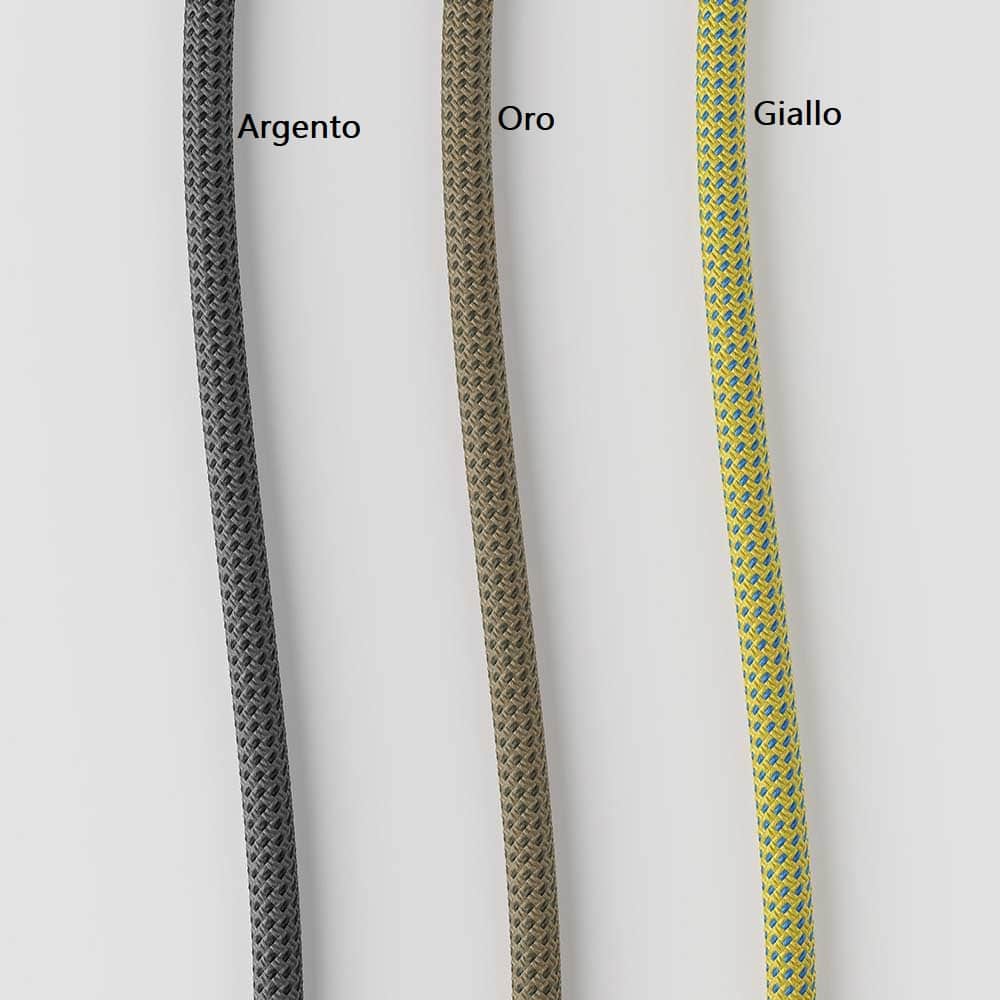 Cima Lampada da Sospensione e Terra Dettaglio Colore Corde Argento Oro Giallo Lodes