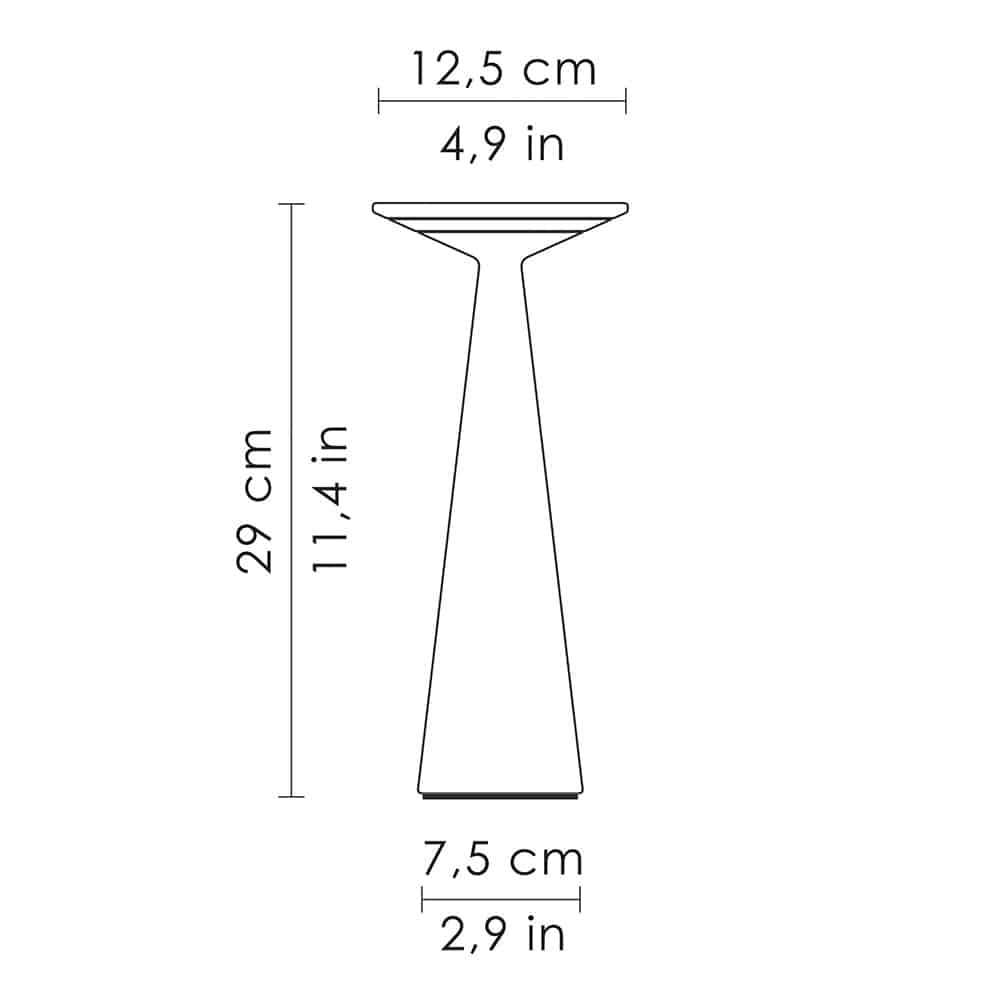Dama Pro Led Lampada da Tavolo Ricaricabile Dimensioni Zafferano Prisma Light