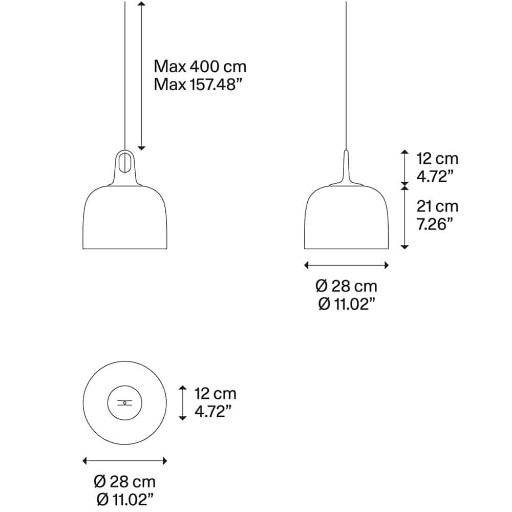 JIM Bell Lampada a Sospensione Dimensioni Lodes Prisma Light