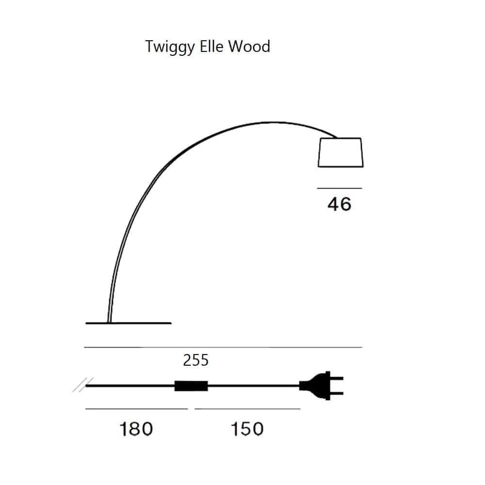 TWIGGY Elle Wood Led Terra Dimensione Foscarini Prisma Light