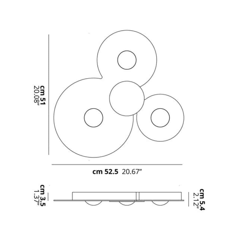 Bugia-Triple-Parete-Soffitto-Led-Corpo-Lampada-Dimensioni-Lodes-Prisma-Light-Store
