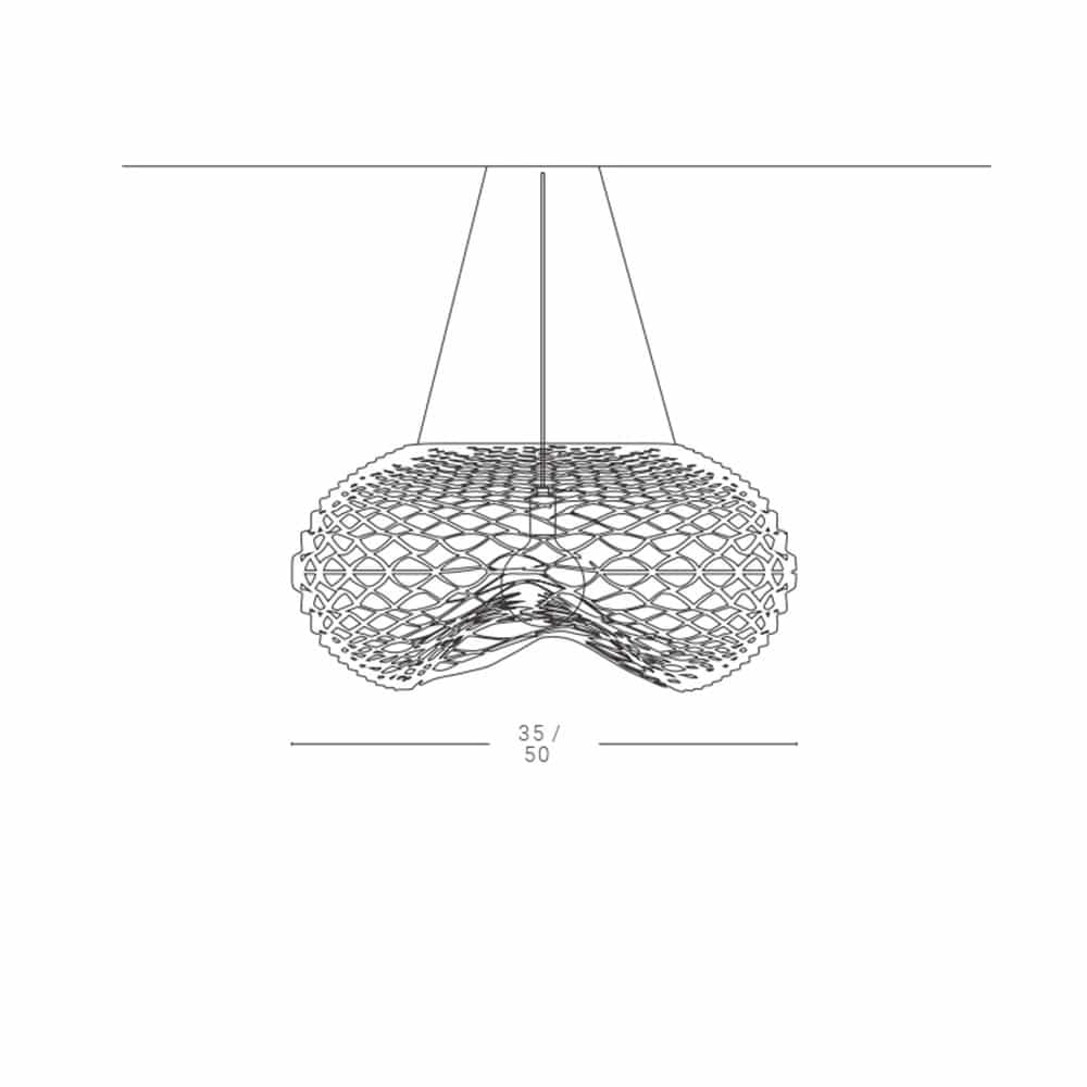 NET Ø 50 Lampada a Sospensione Per Interni In Metallo con Lampadina Led Attacco E27 Dimensioni Zava Luce Prisma Light Store Lampade