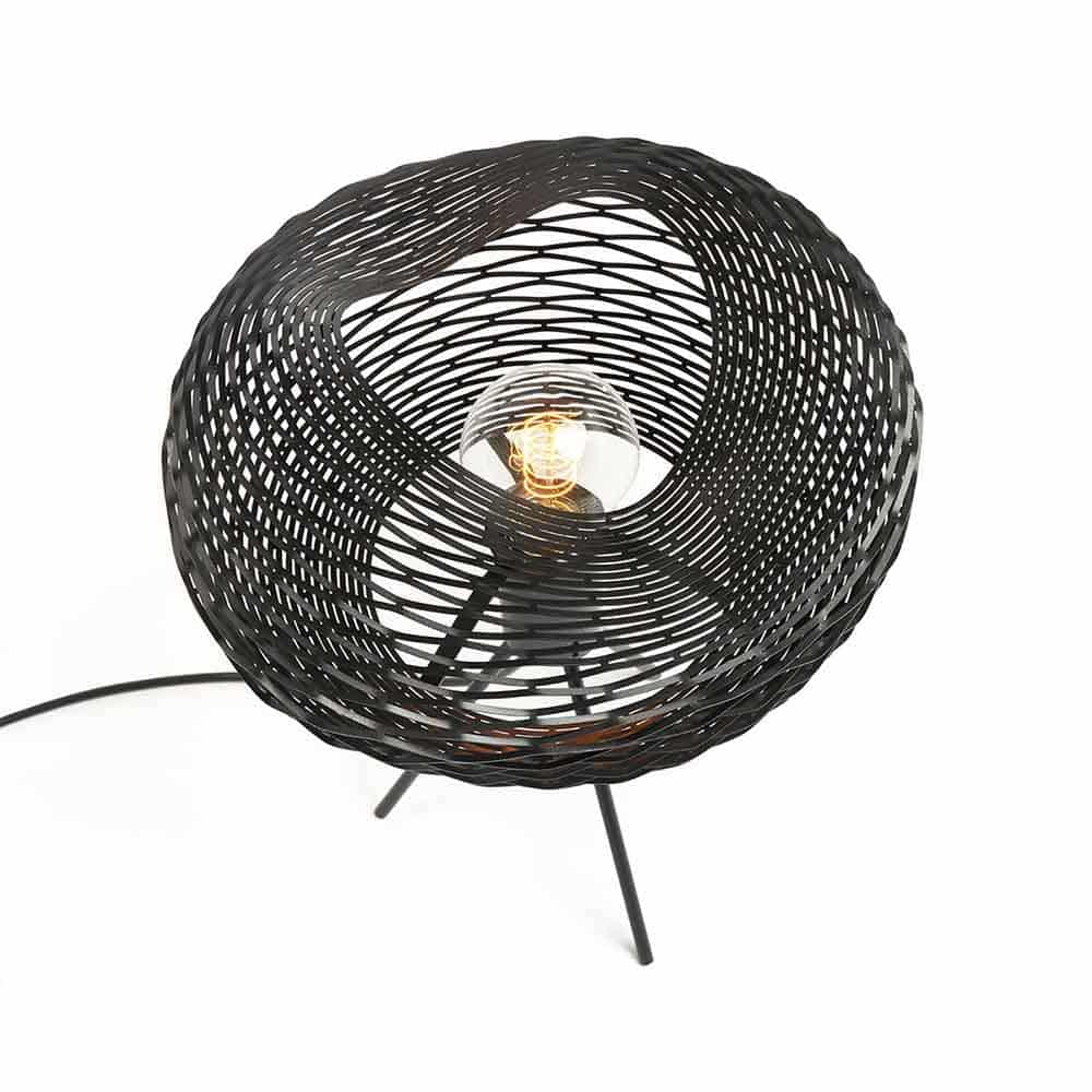 Net NL_4 lampada da tavolo led E27 nero opaco RAL 9005 vista dall'alto Zava Prisma Light illuminazione consulenza illuminotecnica