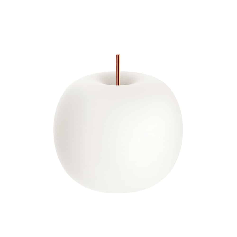 Kushi 33 Table lampada da tavolo in verto soffiato opalino asta rame Kdln Prisma Light Consulenza Illuminotecnica shop online
