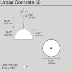 Urban Concrete 50 lampada sospensione led Dimensioni diesel living Lodes Prisma Light Consulenza illuminotecnica