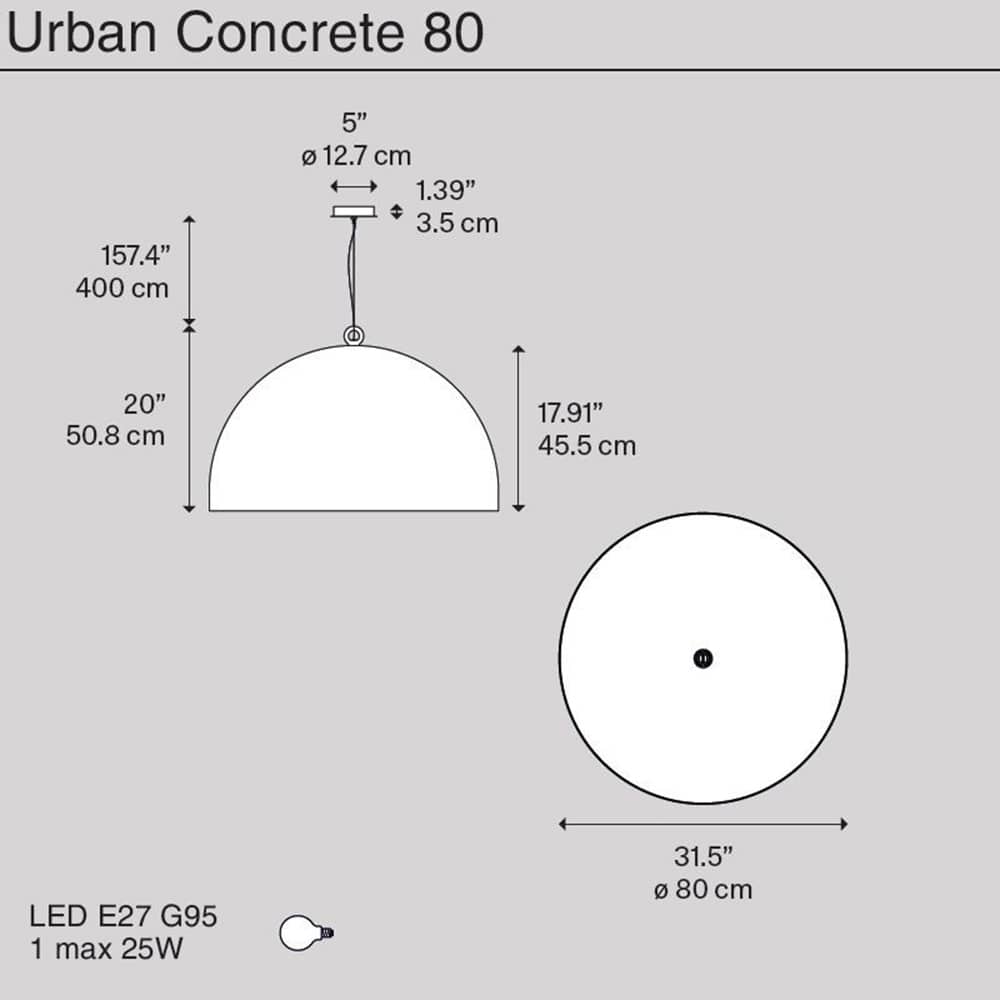 Urban Concrete 80 - Lampada a Sospensione - immagine 3