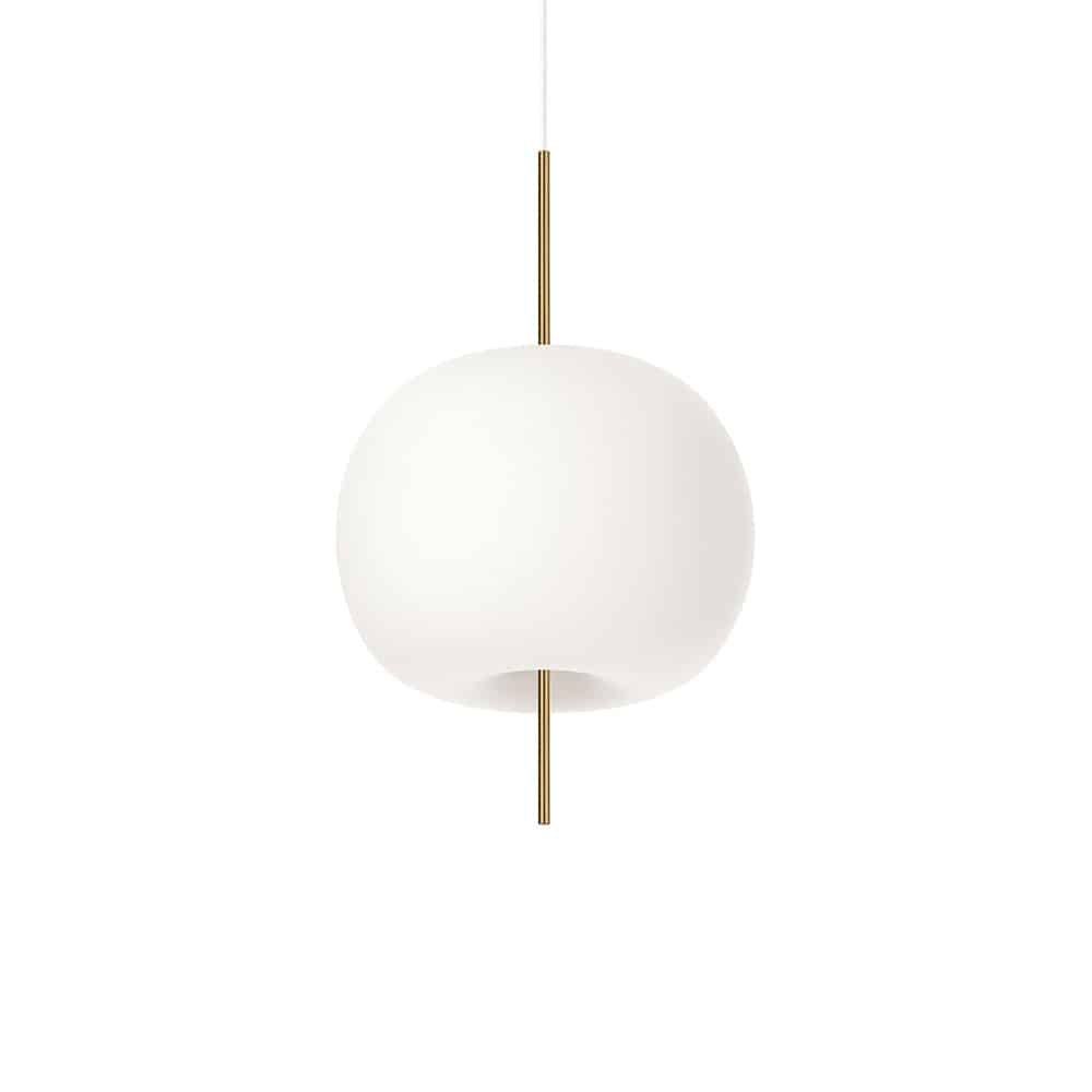 Kushi 33 Suspension lampada a sospensione in vetro soffiato opalino asta ottone Kdln Prisma Light Consulenza Illuminotecnica shop online