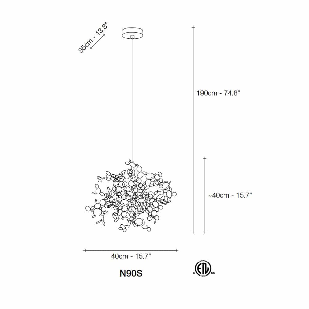 Argent N90S lampada a sospensione Dimensioni terzani Prisma Light consulenza e progettazione