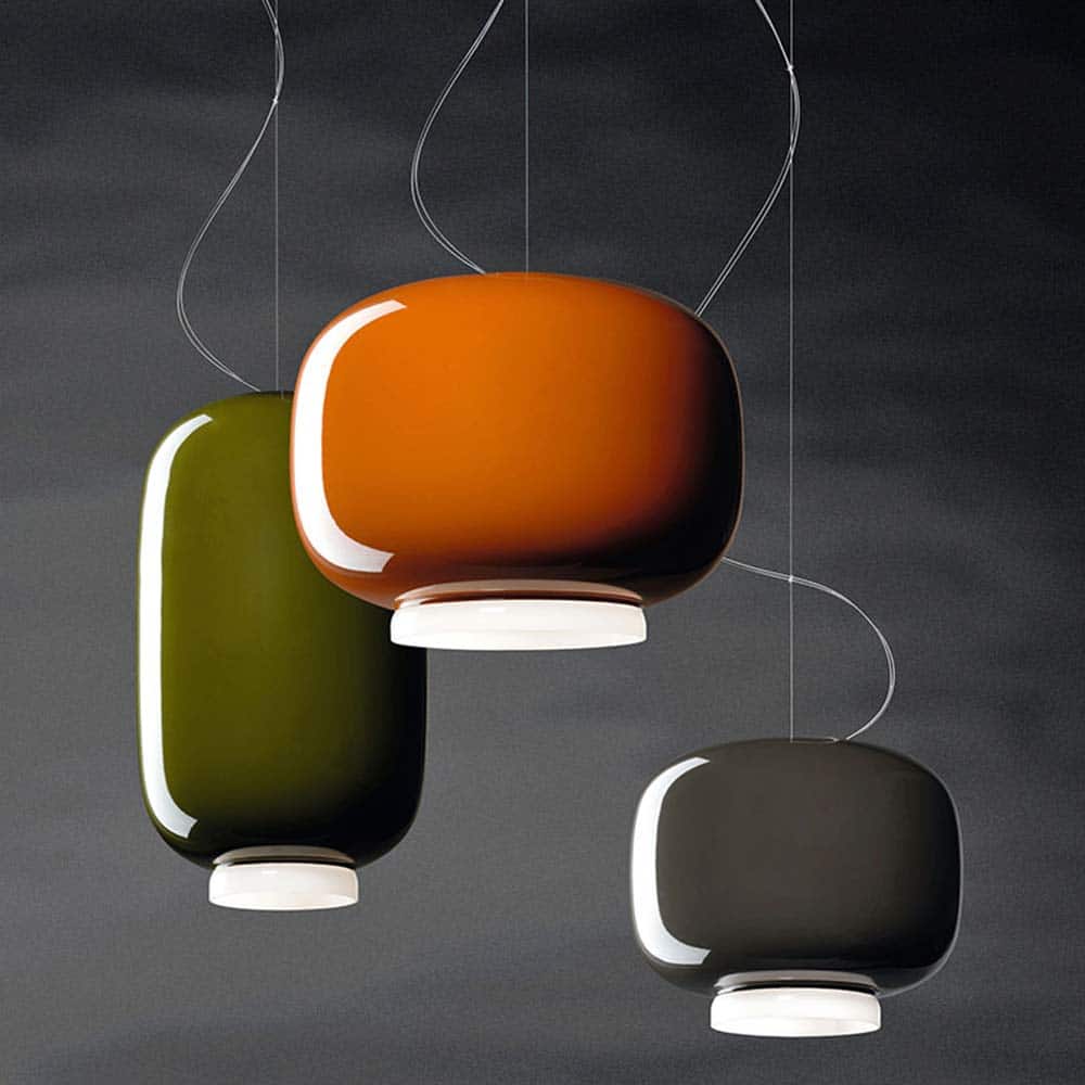Chouchin 1 2 3 lampada a sospensione led in vetro soffiato verniciato nei diversi colori Foscarini Prisma Light illuminazione consulenza e progettazione
