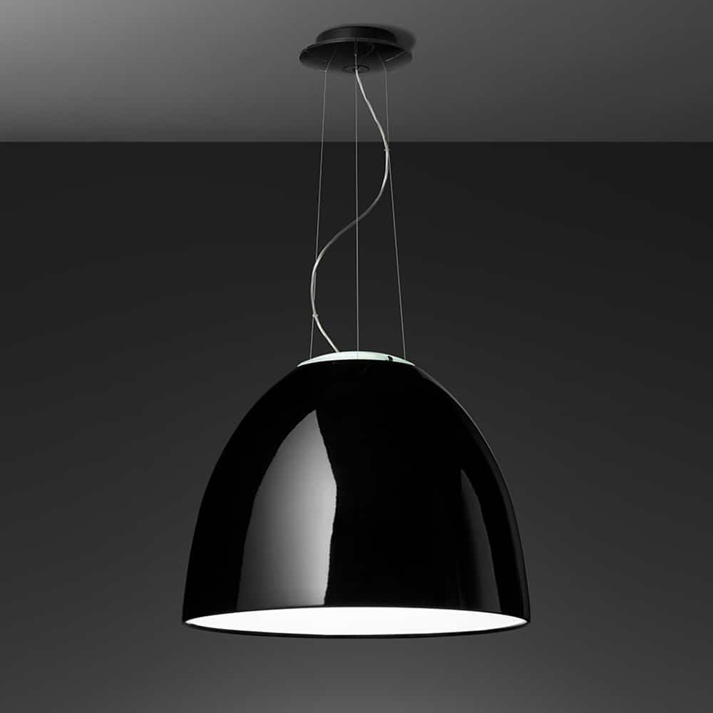 NUR GLOSS LED-Lampada da sospensione-colore-Gloss Nero-alluminio-metacrilato-vetro-Artemide-Prisma Light-store-shop-noci