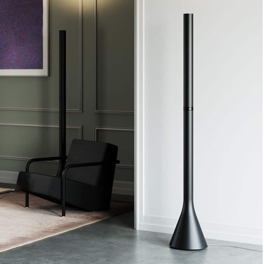 Croma lampada da terra modulo led integrato colore Nero Opaco 9005 Lodes Prisma light illuminazione consulenza illuminotecnica