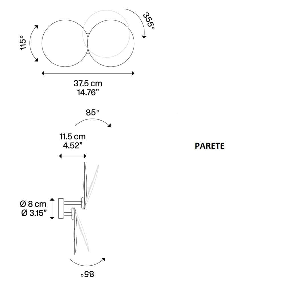 Puzzle Round Double - Lampada da Parete o Soffitto Studio Italia Design - immagine 7