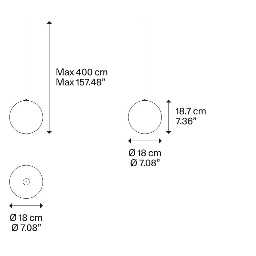 Random Solo 18 lampada a sospensione led integrato dimensioni Lodes Prisma Light illuminazione
