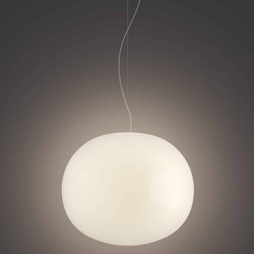 Volum 42 lampada a sospensione in vetro soffiato bianco lucido Lodes Prisma Light illuminazione consulenza illuminotecnica