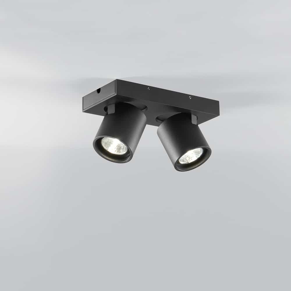 FOCUS MINI 2 lampada da soffitto led con faretto orientabile colore nero light point prisma light showroom shop online e consulenza illuminotecnica