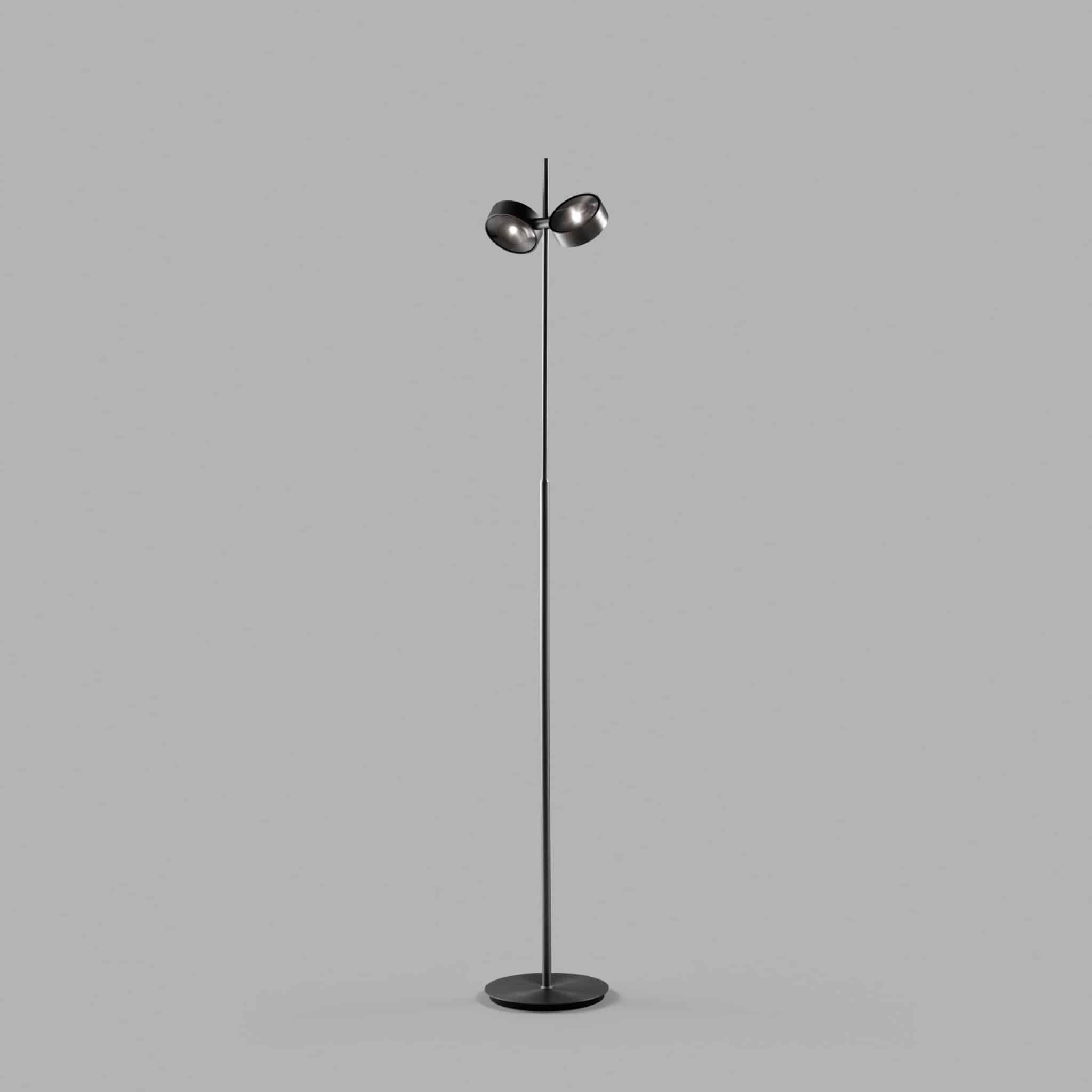 ORBIT-FLOOR lampada da terra led in alluminio colore nero carbone light point prisma light illuminazione e consulenza