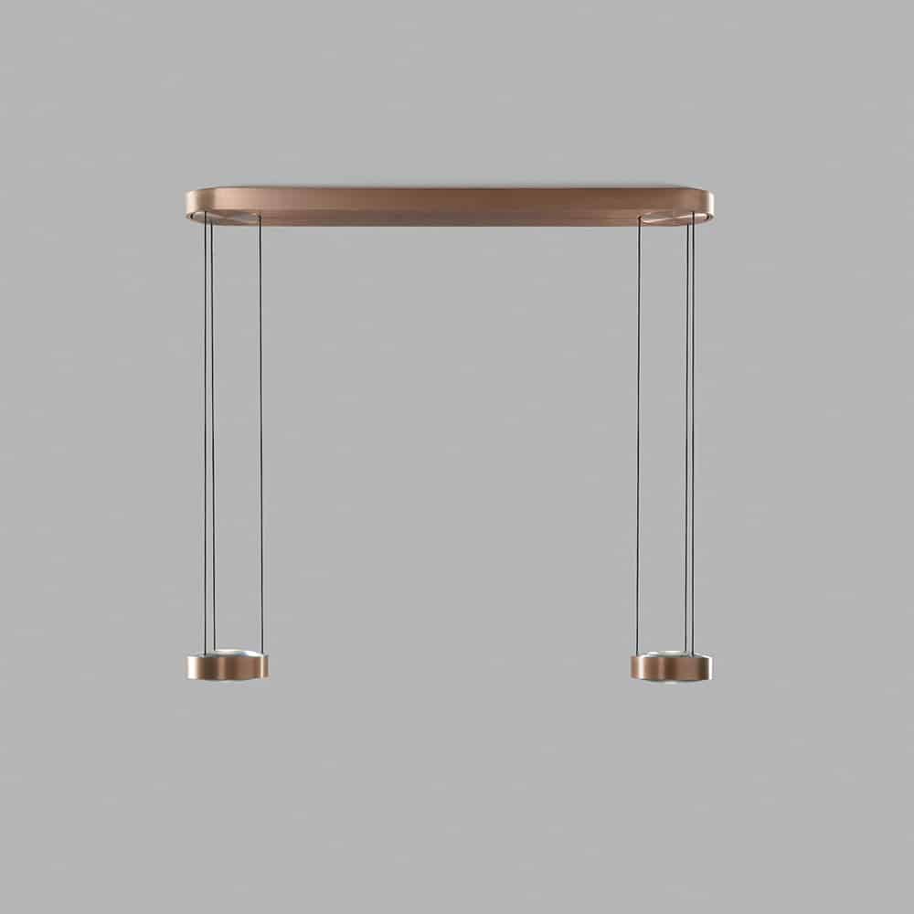ORBIT PENDANT 2 Lampada a sospensione led in alluminio colore oro rosa light point prisma light 1consulenza illuminotecnica