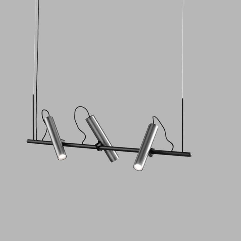 SPIRIT S1000 lampada a sospensione con faretti orientabili led nera e titanio light point prisma light illuminazione consulenza e progettazione