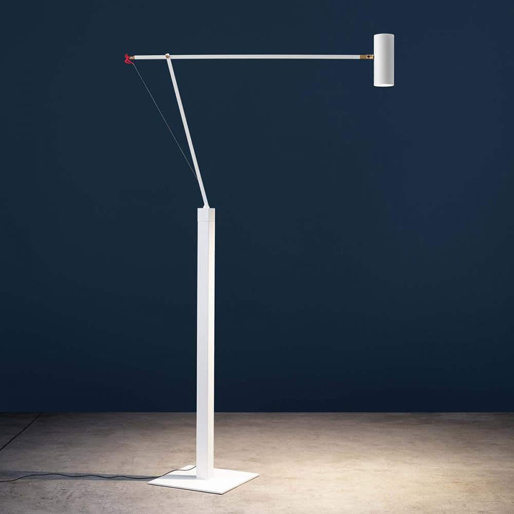Ettorino F lampada da terra ETRFW Catellani&Smith Bianco Prisma Light illuminazione progettazione