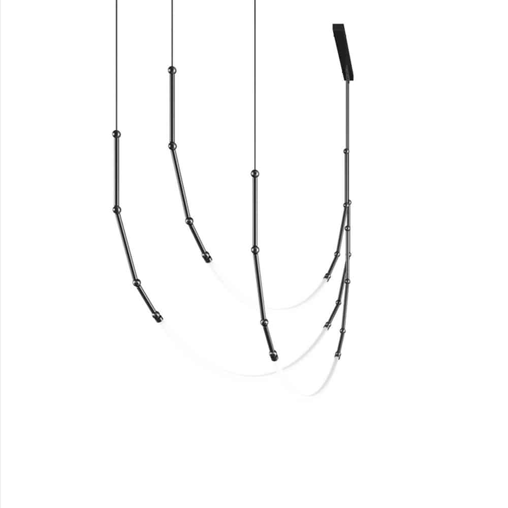 LEDA SE293 CN INT sospensione 3pz Led colore nero By Karman design DEBONADEMEO prisma light lampade c