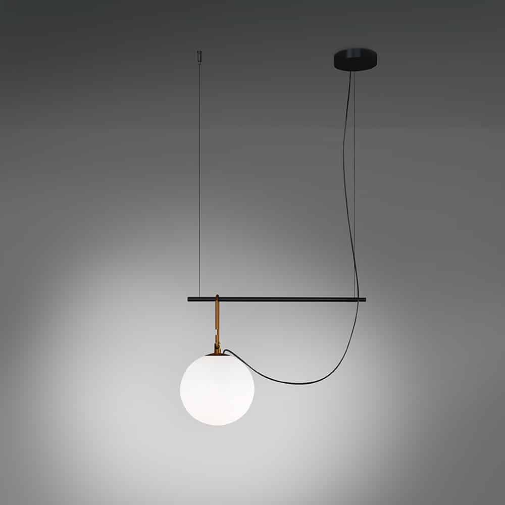 nh S1 22 1273010A lampada a sospensione Artemide ottone e nero Prisma Light illuminazione