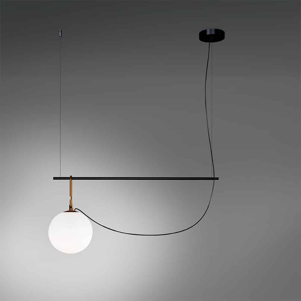 nh S2 22 1275010A lampada a sospensione Artemide ottone e nero Prisma Light illuminazione