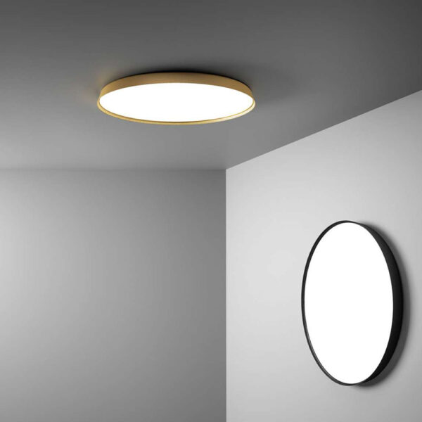 Compendium Plate Parete Soffitto LED Luceplan Nero e Ottone ambientate Prisma Light illuminazione e consulenza