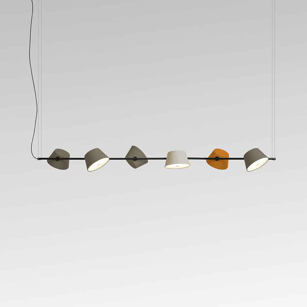 Tam Tam 6-Sospensione Marset Brown Grey Off-White e Orange Prisma Light illuminazione e consulenza