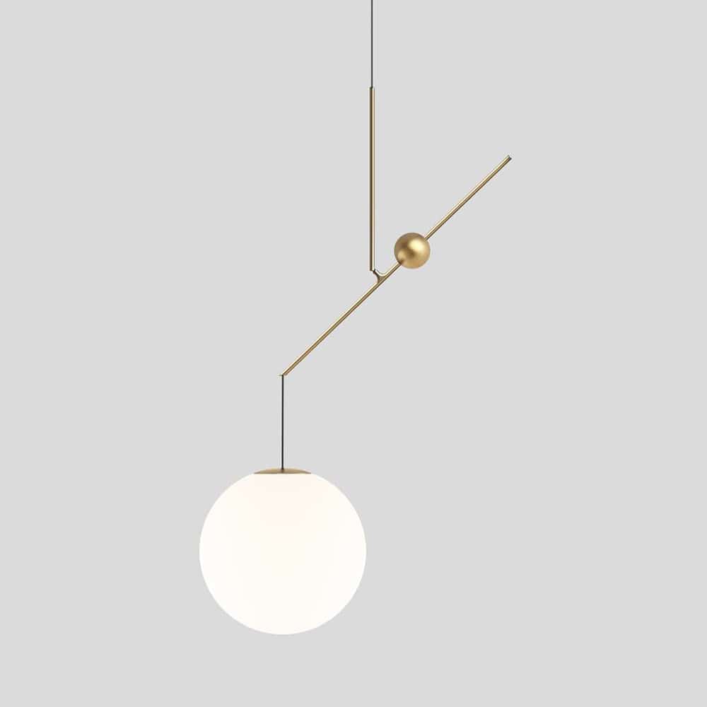 Malamata B01S48 Sospensione Luceplan diffusore vetro bianco ∅ 48 struttura ottone spazzolato prisma light illuminazione e consulenza