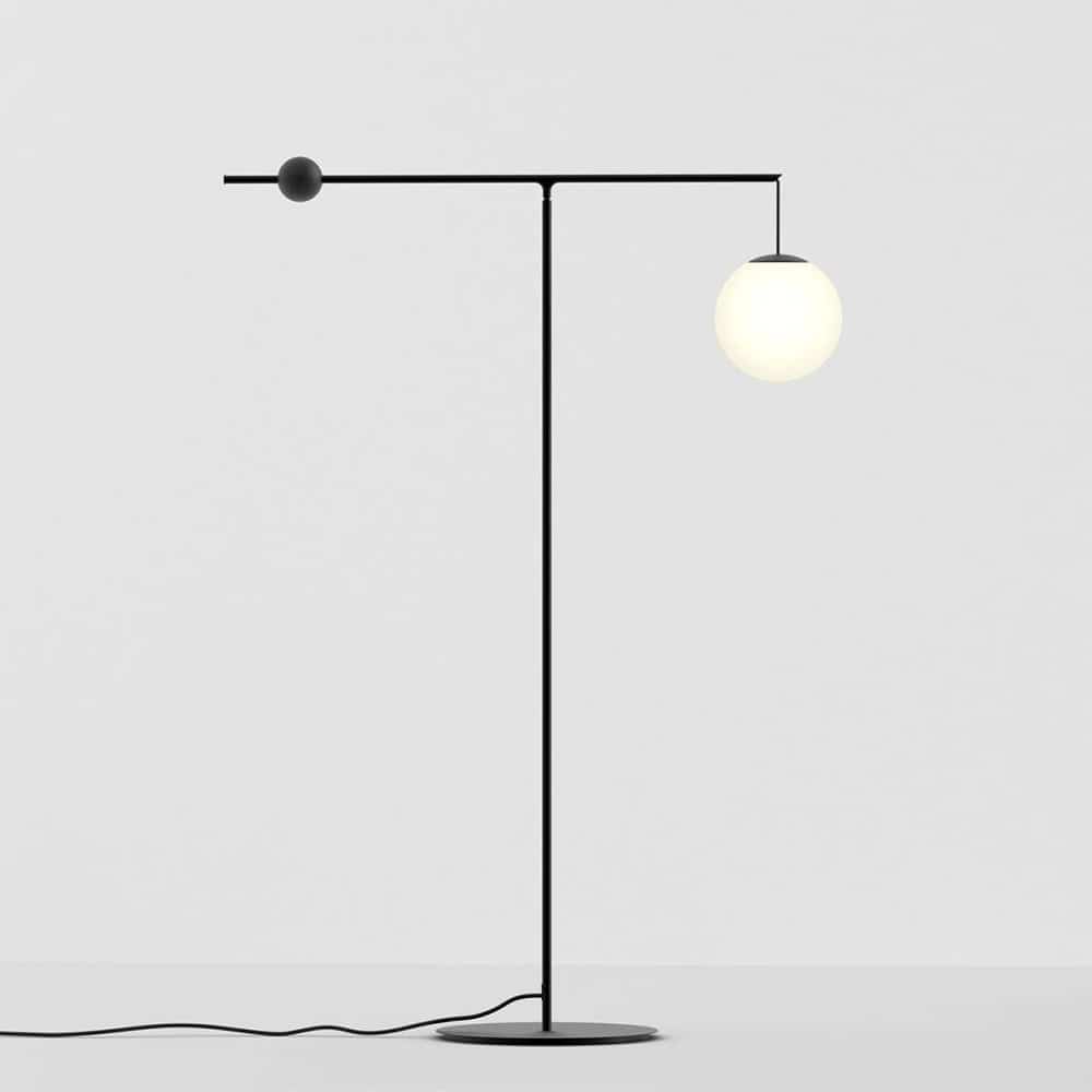 Malamata B01T22 Terra LED Luceplan diffusore vetro bianco ∅ 22 struttura Nero opaco prisma light illuminazione e progettazione