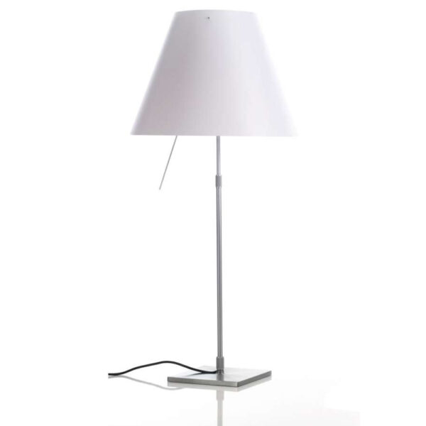 Costanza D13 lampada da tavolo Luceplan struttura alluminio + paralume bianco prisma Light ILLUMINAZIONE E CONSULENZA