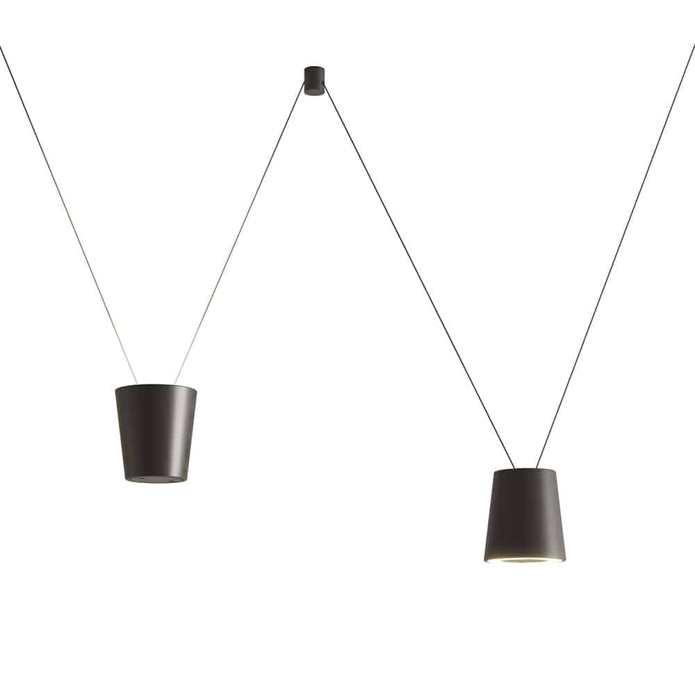 Sling lampada a sospensione novità 2023 KDLN Driver Kit 508-ALIEU + 2 Diffusori 508432N nero Prisma Light
