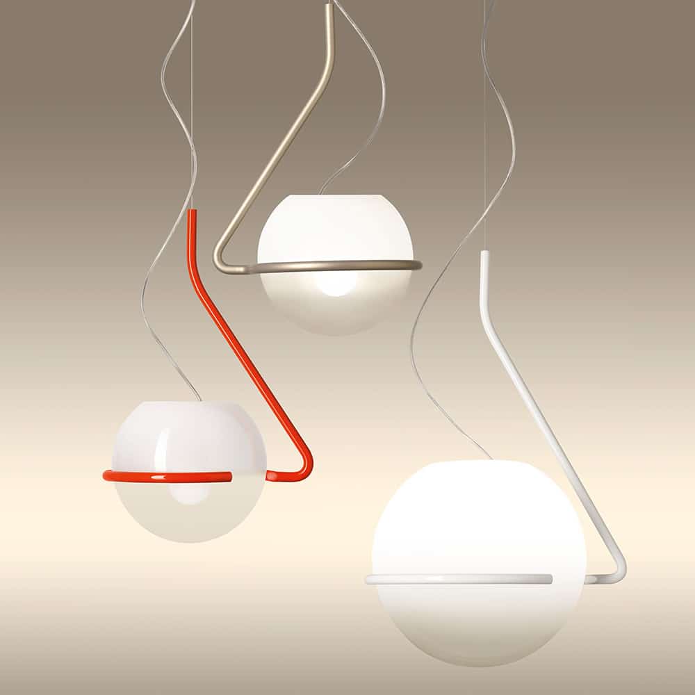 Foscarini-Tonda lampada a sospensione led in tre varianti colore e due dimensioni prisma light illuminazione e consulenza